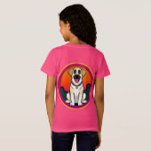 Kleurrijke illustratie van een lachende hond t-shirt (Achterkant volledig)