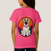 Kleurrijke illustratie van een lachende hond t-shirt (Achterkant)