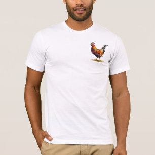 Kleurrijke Illustratie van een Levendige Haan Kuns T-shirt