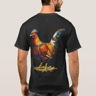 Kleurrijke Illustratie van een Levendige Haan Kuns T-shirt