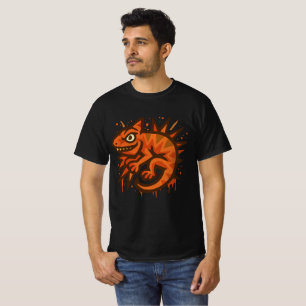 Kleurrijke illustratie van een salamander t-shirt