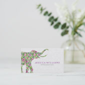 Kleurrijke illustratie van Floral Elephant Visitekaartje (Staand voorkant)