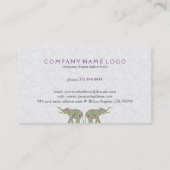 Kleurrijke illustratie van Floral Elephant Visitekaartje (Achterkant)