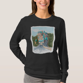 Kleurrijke Illustratie van Kasteel T-shirt