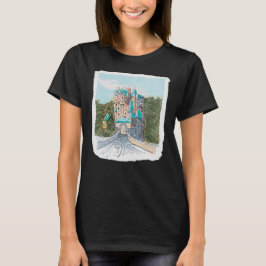 Kleurrijke Illustratie van Kasteel T-shirt