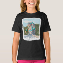 Kleurrijke Illustratie van Kasteel T-shirt