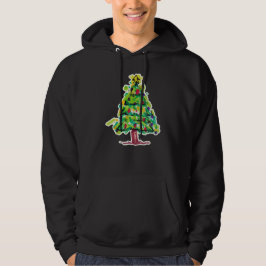 Kleurrijke Illustratie van Kerstboom Hoodie