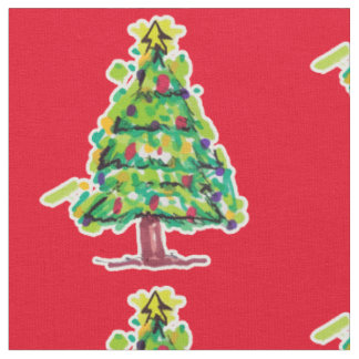 Kleurrijke Illustratie van Kerstboom Stof