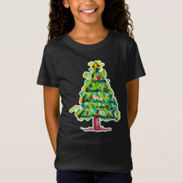 Kleurrijke Illustratie van Kerstboom T-shirt