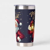 Kleurrijke illustratie van Kerstman met lantaarn Geïsoleerde Drinkbeker (Rechts)