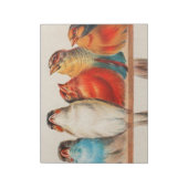 Kleurrijke  illustratie van vijf kleine vogeltjes notitieblok (Linkerzijde)