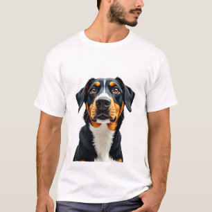 Kleurrijke illustratie van vintage hondenportret r t-shirt