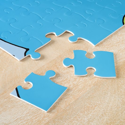 Kleurrijke Illustratie van Vogelbloemen &Tree Legpuzzel (Zijkant)