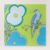 Kleurrijke Illustratie van Vogelbloemen &Tree Legpuzzel (Verticaal)