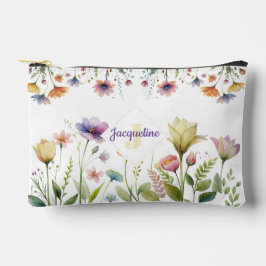 Kleurrijke Illustratie van Wilde Bloemen met Monog Etui