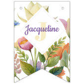 Kleurrijke Illustratie van Wilde Bloemen met Monog Vlaggetjes (Derde vlag)