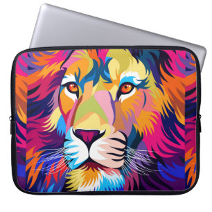 kleurrijke illustraties , een leeuw , eenvoudig on laptop sleeve
