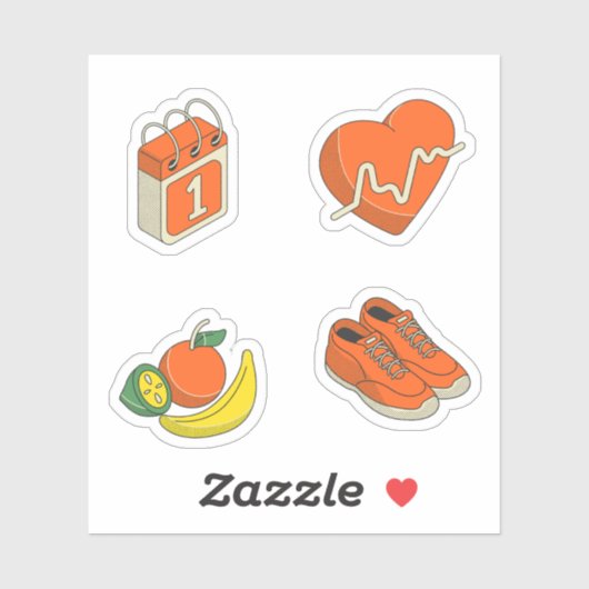 Kleurrijke illustraties Trainers Scrapbooking Sina Sticker (Vel)