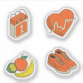 Kleurrijke illustraties Trainers Scrapbooking Sina Sticker (Voorkant)