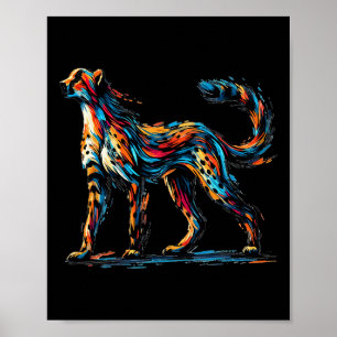 Kleurrijke impressionisme stijl Dierenvriend Cheet Poster