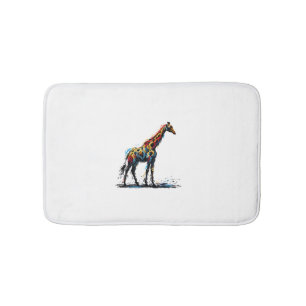 Kleurrijke impressionisme stijl Dierenvriend Giraf Badmat