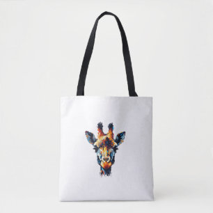Kleurrijke impressionisme stijl Dierenvriend Giraf Tote Bag