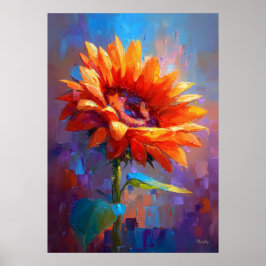 Kleurrijke Impressionistische Zonnebloem Bloemschi Poster