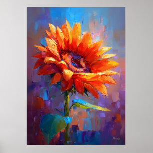 Kleurrijke Impressionistische Zonnebloem Bloemschi Poster
