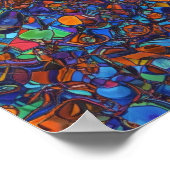 Kleurrijke in elkaar grijpende vormen poster (Hoek)