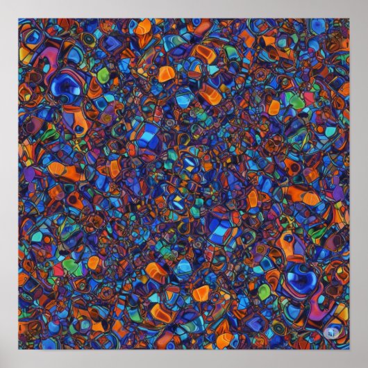 Kleurrijke in elkaar grijpende vormen poster (Voorkant)