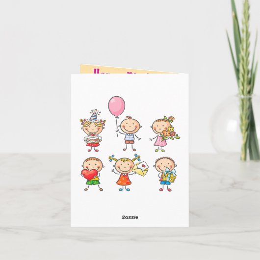 KLEURRIJKE, IN HET OOG SPRINGENDE KINDEREN VERJAAR KAART (Achterkant)