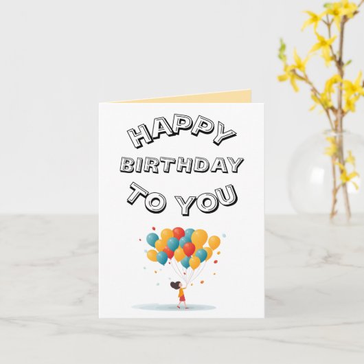 KLEURRIJKE, IN HET OOG SPRINGENDE KINDEREN VERJAAR KAART (Gele Bloem)