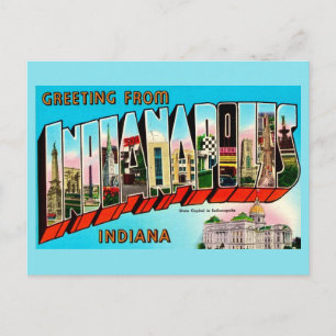Kleurrijke Indianapolis ansichtkaartgroet Briefkaart