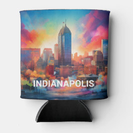 Kleurrijke Indianapolis Skyline Abstracte kunst Blikjeskoeler