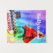 Kleurrijke Indiase Bollywood-feest Wandkleed (Voorkant (horizontaal))