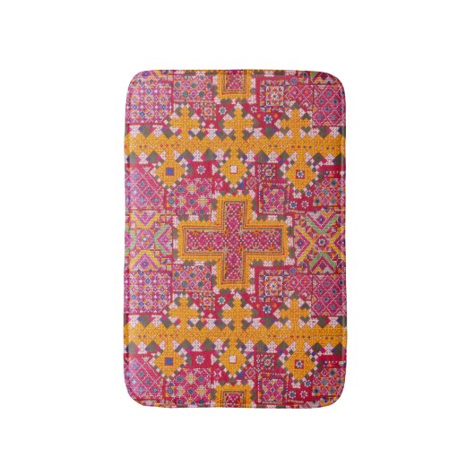 Kleurrijke Indiase borduurwerk print Badmat (Voorkant Verticaal)