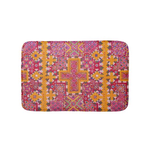 Kleurrijke Indiase borduurwerk print Badmat (Voorkant)