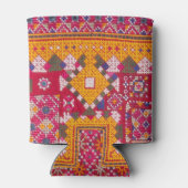Kleurrijke Indiase borduurwerk print Blikjeskoeler (Achterkant)