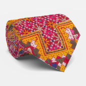Kleurrijke Indiase borduurwerk print Stropdas (Opgerold)