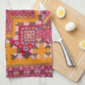 Kleurrijke Indiase borduurwerk print Theedoek (Quarter Fold)