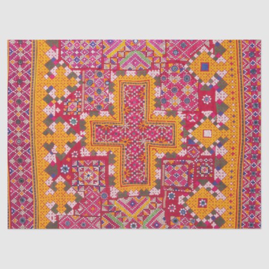 Kleurrijke Indiase borduurwerk print Tissuepapier (Voorkant)