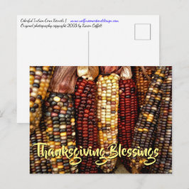 Kleurrijke Indiase maïskorrels foto Thanksgiving Briefkaart