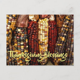 Kleurrijke Indiase maïskorrels foto Thanksgiving Briefkaart