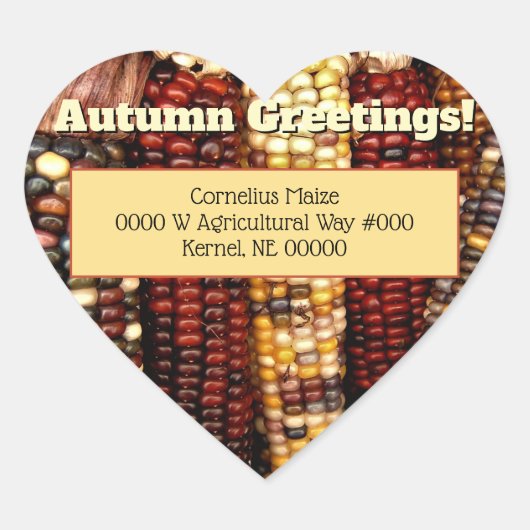 Kleurrijke Indiase maïskorrels fotoenvelop afdicht Hart Sticker (Voorkant)
