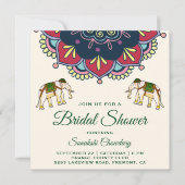 Kleurrijke Indiase Mandala bruids douche uitnodigi Kaart (Voorkant)