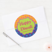 Kleurrijke Indiase Patroon Diwali Party Favor Ronde Sticker (Envelop)