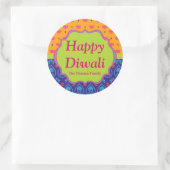 Kleurrijke Indiase Patroon Diwali Party Favor Ronde Sticker (Tas)