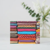 Kleurrijke Indische Aziatische Sari stof Briefkaar Briefkaart (Staand voorkant)