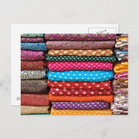 Kleurrijke Indische Aziatische Sari stof Briefkaar Briefkaart (Voorkant / Achterkant)