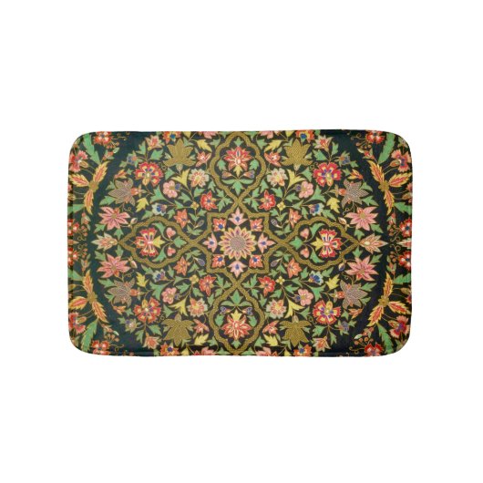  Kleurrijke Indische Bloemen Borduurwerk Print Badmat (Voorkant)